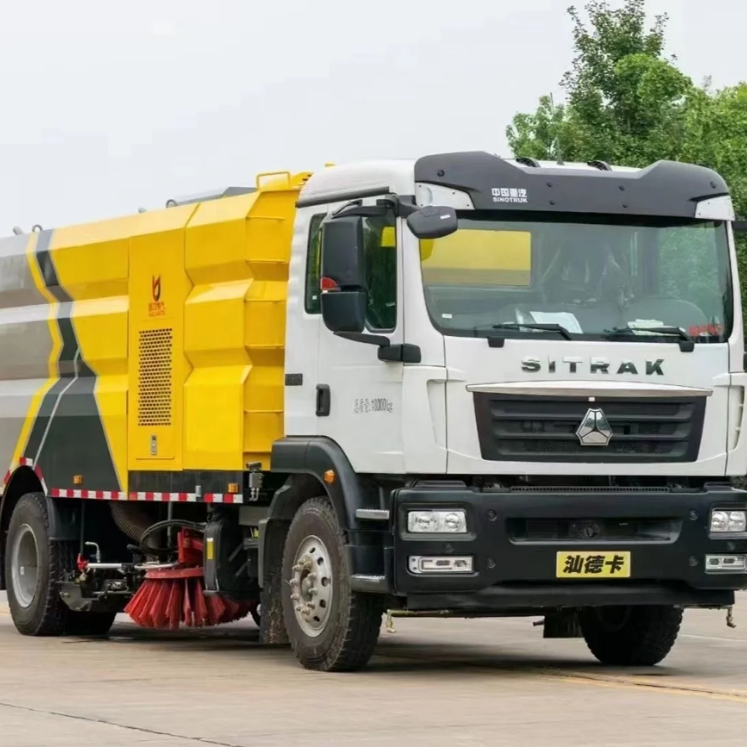 SITRAK Vehicle Road Cleaning Dust Vacuum Sweeper Truck 4 2 Washing Street Ordinary  Building Tank