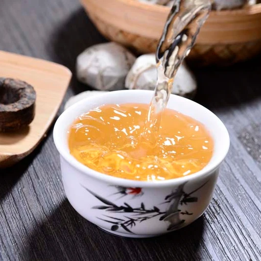 
Chinese Oriental Yunnan Puer Puerh Pu er Pu-er Pu-erh Mini Tuocha Compressed Raw Sheng Tea Square Ball in Souvenir Pot 