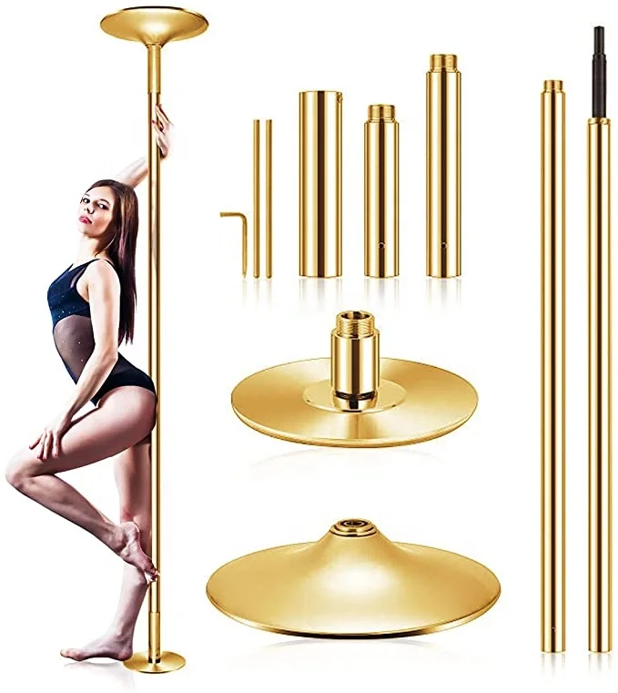 45mm Professional Spinning Golden Dance Pole For Home ,Club,Gym ,Bar