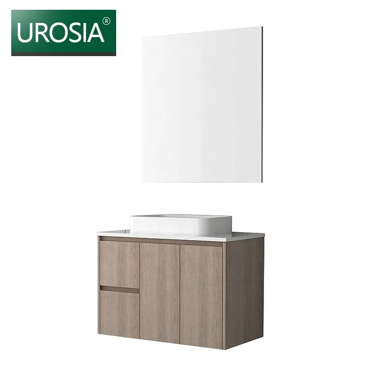 Foshan Hotel Wall Mounted Luxury High Gloss White Double Sinks Vanity Bathroom Unit