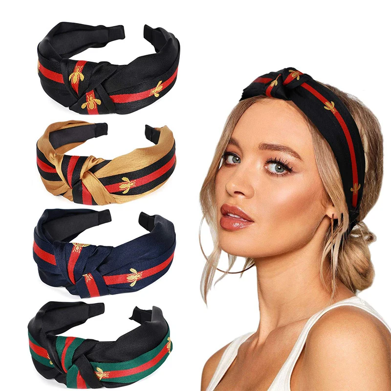 Luxury Catalog Designer Headbands Famous Brand Classic Plaid Bee Headband Hairbands Women Fashion Hair Accessories