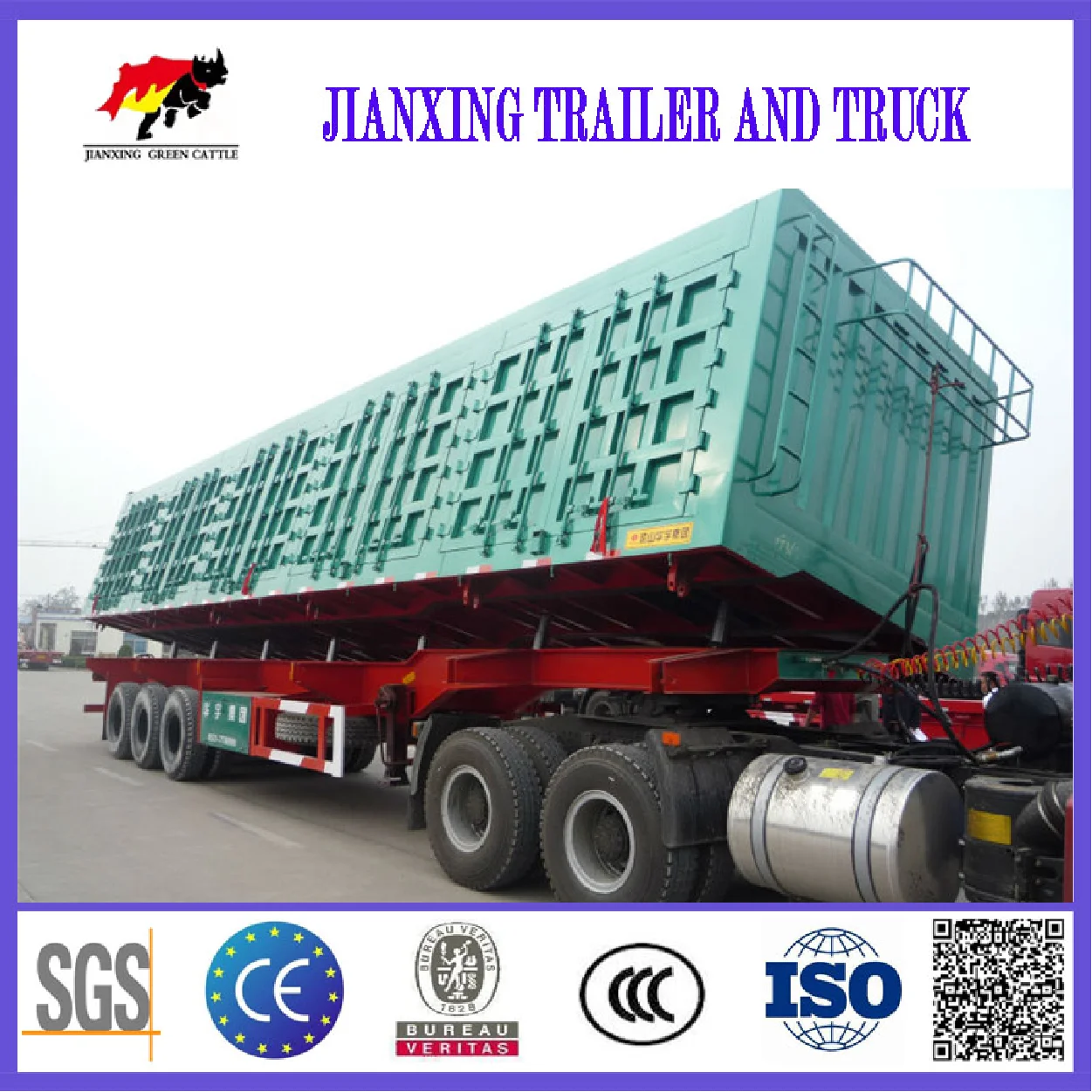 China price 50 ton 40 ton side tipper trailer 3 axles 4 axles dump truck trailer for sale