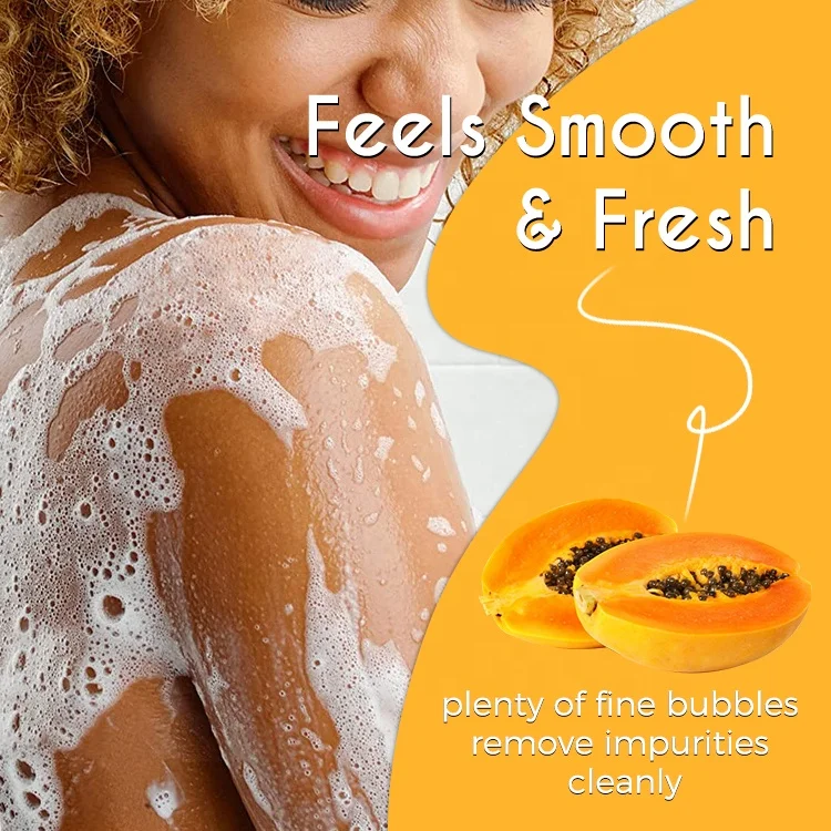 OEM body wash private label papaya extract shower gel moisturizing lasting fragrance body shower