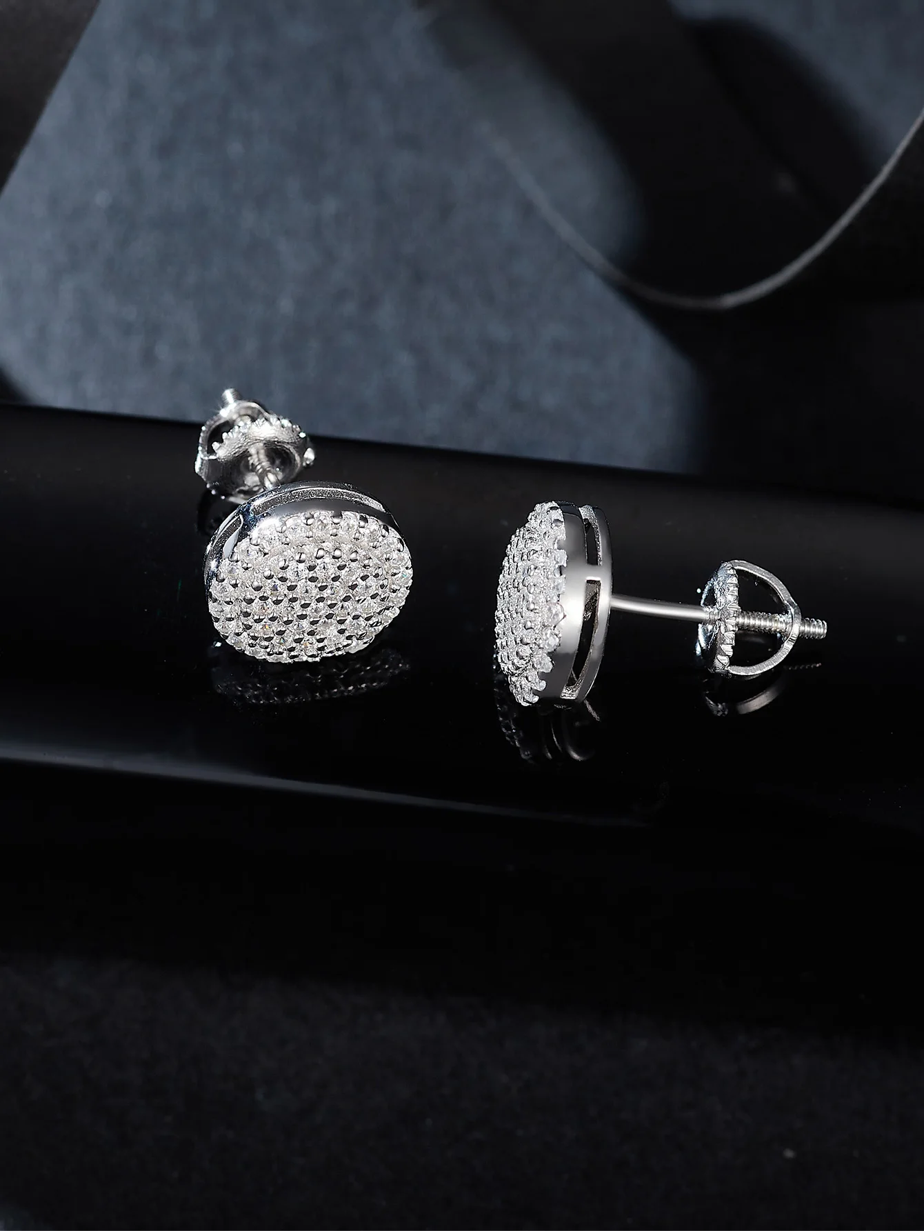 Round Brilliant Flower Iced Out GRA 1.0mm Moissanites Diamond 925 Silver Fine Jewelry Moissanite Stud Earrings for Woman