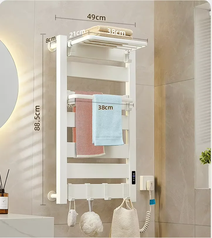 Widened Flat Tube Heating Towel Rail Smart Racks Wholesaler Price Electric Heated Towel Rack With Adjustable Temperature