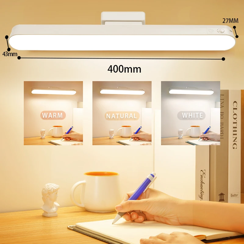 New Arrival 40CM Hanging Magnetic Multi Function Reading Lamp White Flexible Dimming Touch Led Desk Lamp for Students