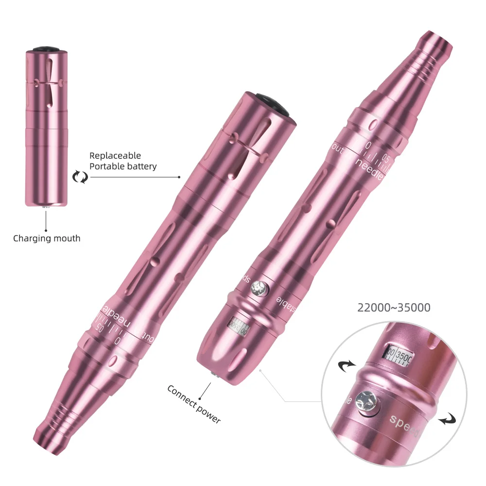 Factory Price OEM  Eyebrow machine with 2pcs Batteries ,Wireless Rotary Microblading Permanent Make up Eyebrow Tattoo Machine