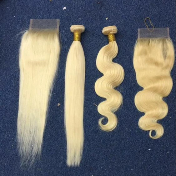Amara blonde gold 613 human hair vendors straight 613 raw virgin hair bundles lace closure frontal with small knot fast in stock