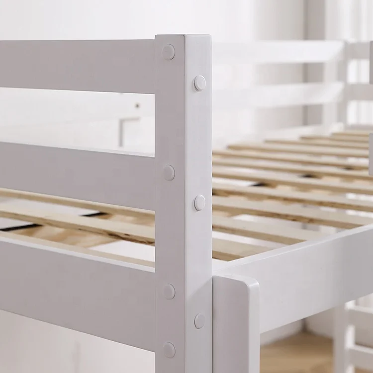 Bedroom furniture boy girl wood floor frame children kids double bunk bed, twin bed frame for kids