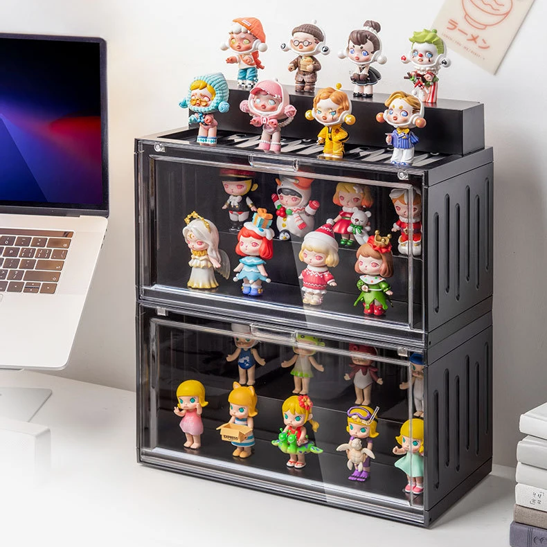 Transparent Large Space Plastic Storage Box Anime Figures Display Case Matt container doll toy storage box