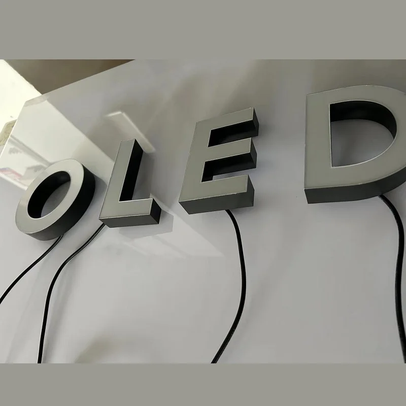 High quality LED Electronic Signs ABS frontlit luminous Letters For Company Showcase OLED led  LOGO Signage
