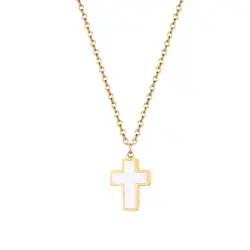 trending religion Stainless steel mother of pearl cross pendant channel africa Necklaces sets jewellery
