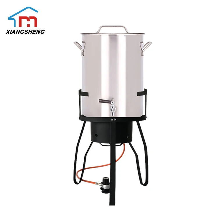 Уличная фритюрница из нержавеющей стали по заводской цене, чайник для кипячения с газовой горелкой