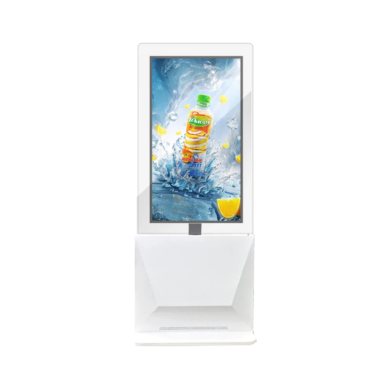 Vertical Totem Indoor Ultra Thin Acrylic Frame Advertising Dual Screen LCD Digital Signage Display