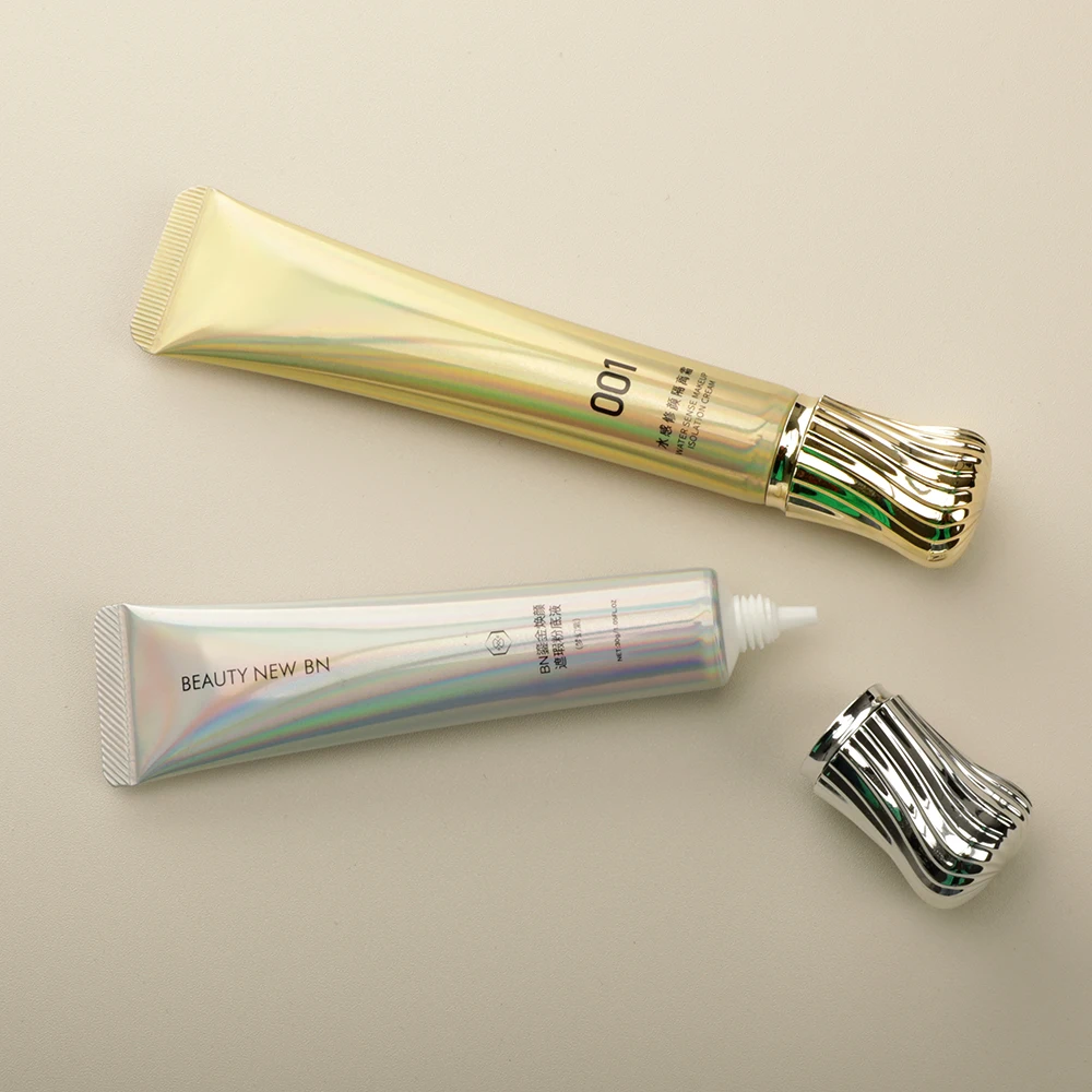 Luxury 10g 15g 20g ABL Cosmetic Packaging Tube With Acrylic Silver Screw Cap Aluminum Plastic Soft Squeeze Eye Cream Tubes