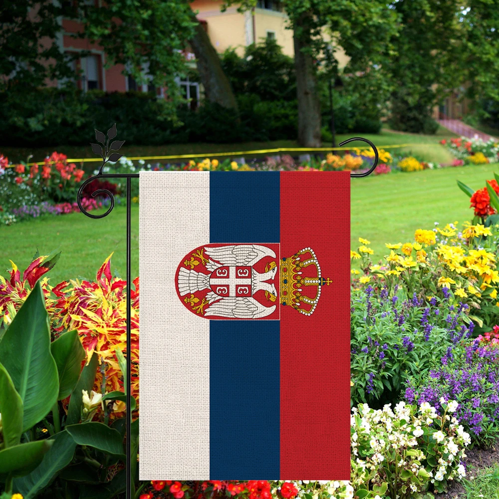 Serbia Flag Outdoor High-quality Linen Material 12*18In More Styles For You To Choose From
