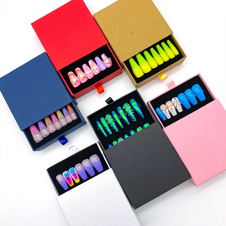 
Tstory 2021 New Trending Medium Coffin thick Press On Nails With Acrylic Press On Nail Packaging 