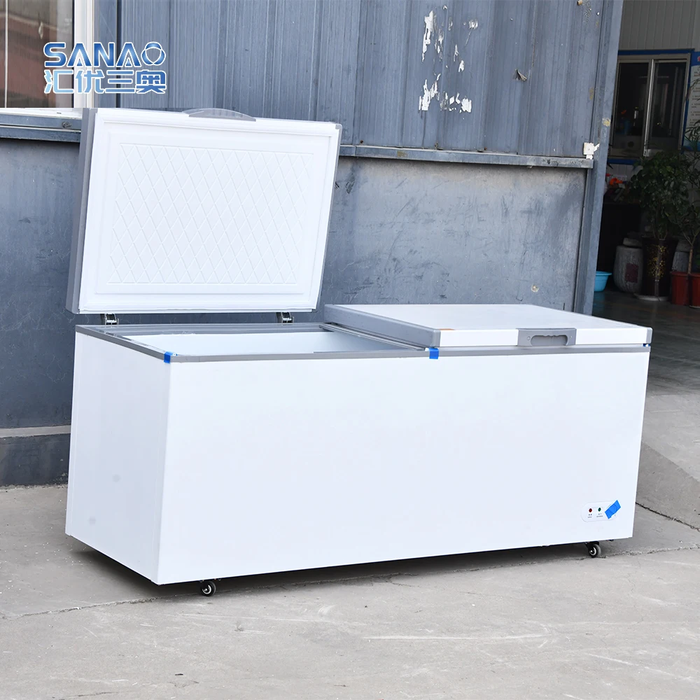 China Factory Supply Large Supermarket Commercial Industrial Deep Freezers With Double Doors