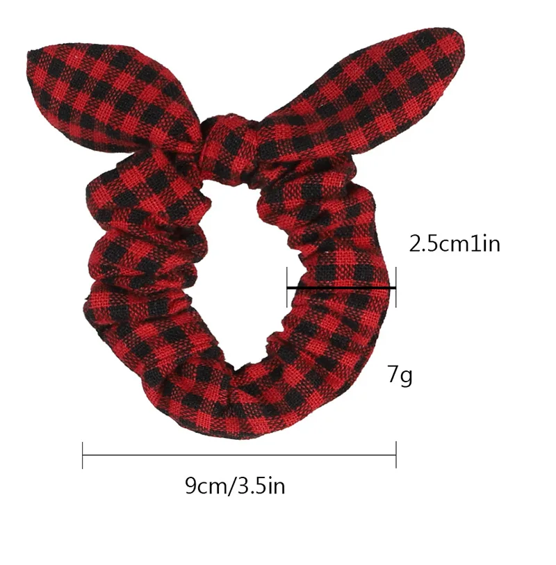 Wholesale Soft Elastic Hair Bands Plaid Snowflake Scrunchy Christmas Elastics Bobbles