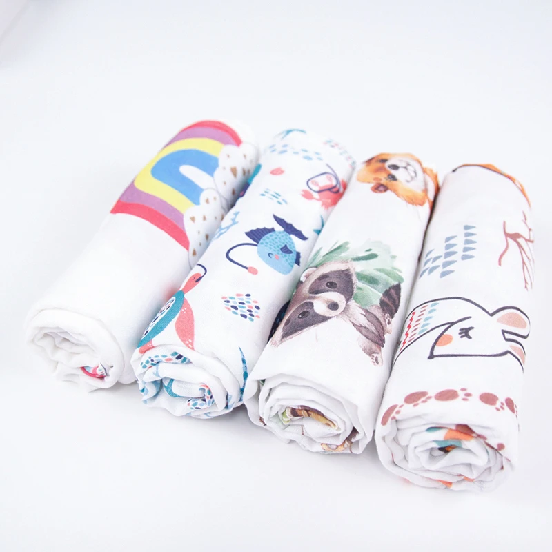 120x120cm Bamboo Cotton Supplier Swaddle Sleeping Bag Blankets Infant Quilt Newborn Baby Blanket