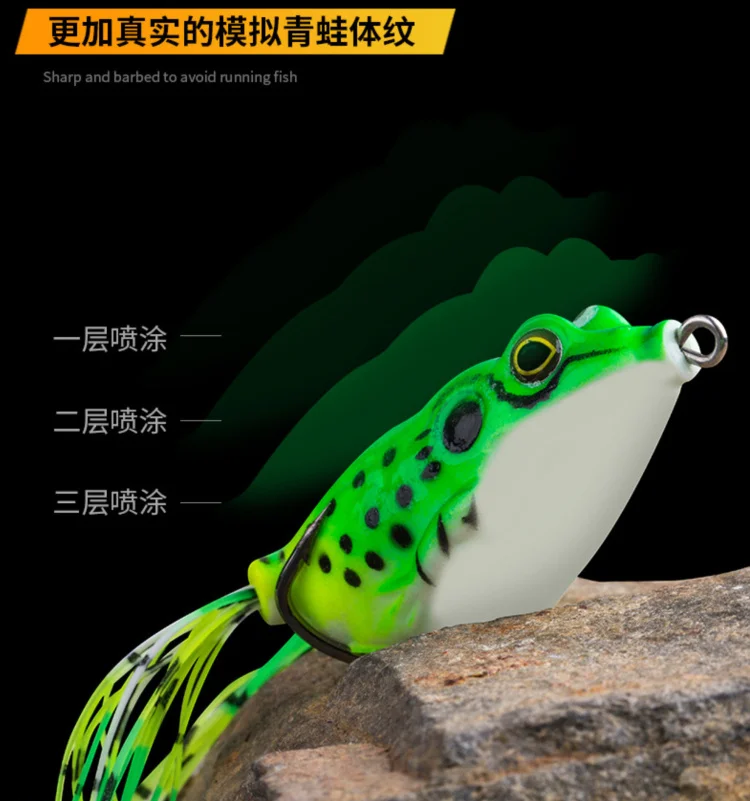 TOPLURE Top Water 4cm 5g 4.5cm 6g 5cm 8g 5.5cm13g 6cm 15g Lifelike Soft Jump Frog  Silicone Artificial Fishing Bionic Bait