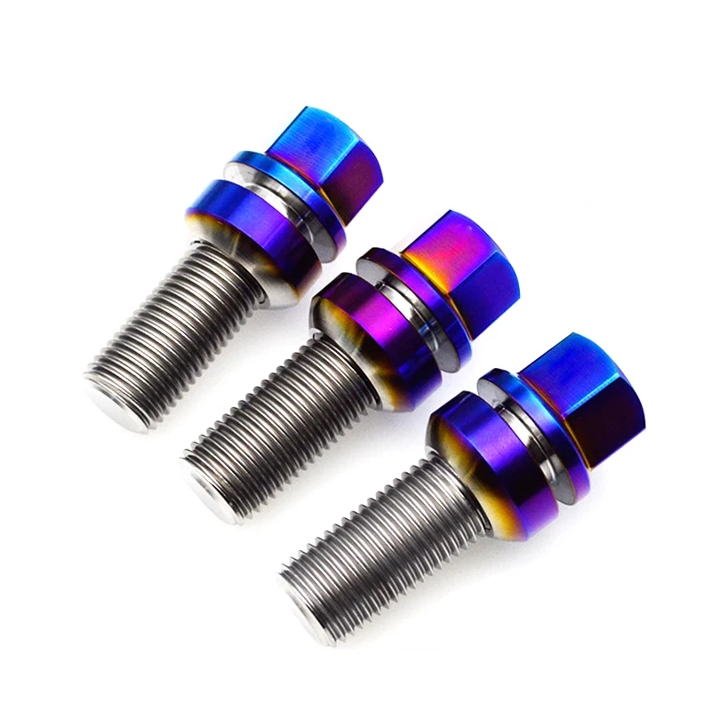 Grade 5 Titanium Lug Wheel Bolts Titanium Lug Bolts M14x1.5 For Racing Cars M14 X 15 Titanium Wheel Bolt M12 125