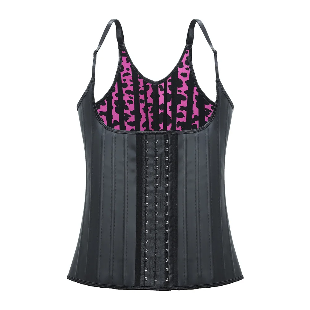 Popular Hot Selling Women Leopard 25 Steel Bone Body Shaper Latex Shapewear Corset With Zipper