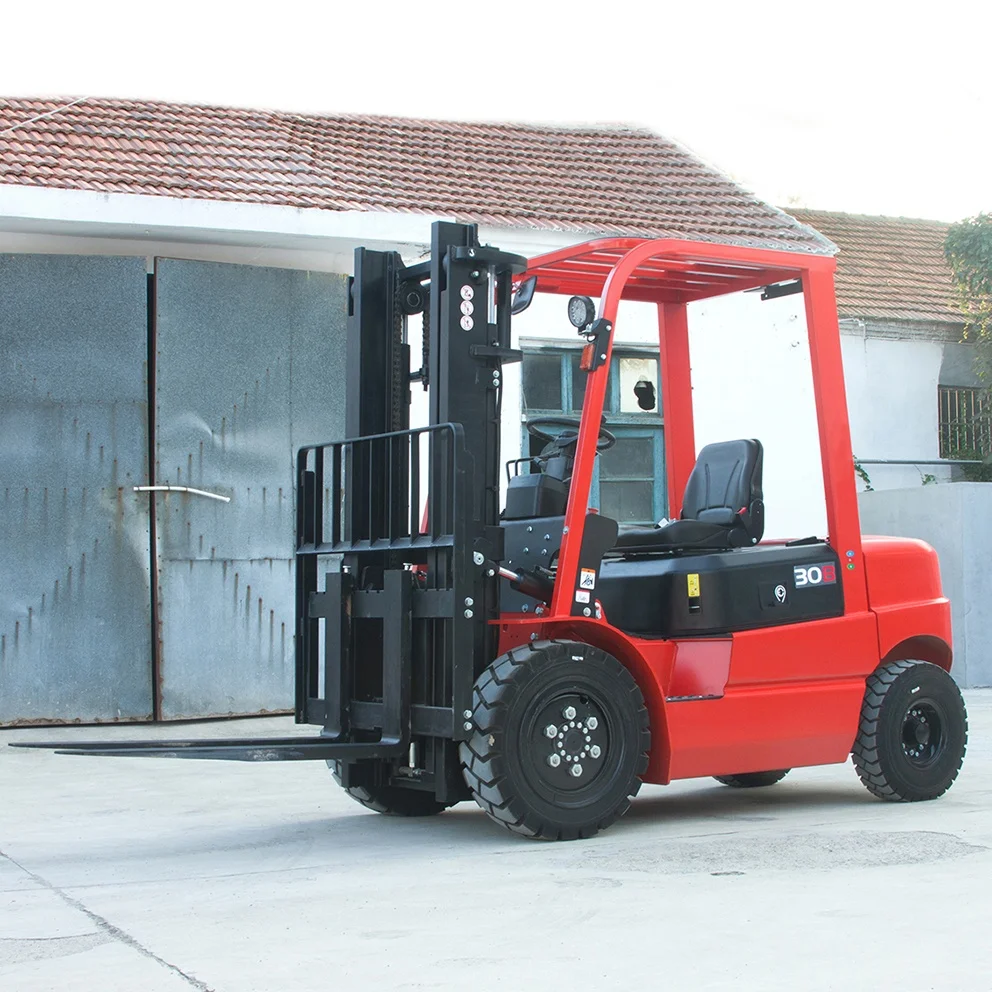 top sale electric forklift 3 ton heavy duty transport lifer stacker machine 3000kg fork lift truck