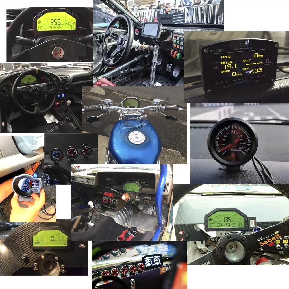 SincoTech 6.5' LCD Instrument Cluster OBD2  Race Dash 11-in-1 Car Speed/RPM/Volt/Fuel Level/Water Air Temp Gauge  Meter(903)