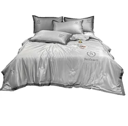 Summer Tencel summer cool quilt four-piece set single double Ice Silk Air conditioning quilt washable summer quilt