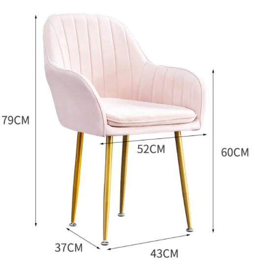 Upholstered Dining Chair Nordic Indoor Home Furniture Gold Velvet Modern Luxury Restaurant Dining Room Chairs For Dining Room