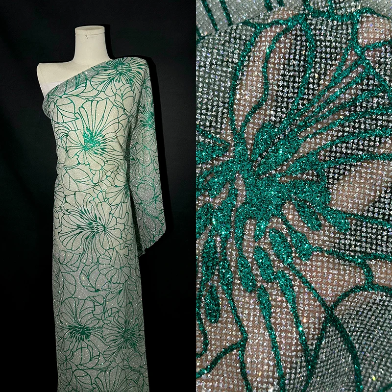 China factory hot sale african french glitter tulle luxury lace trim mesh fabric wholesale for wedding evening dress fabric lace
