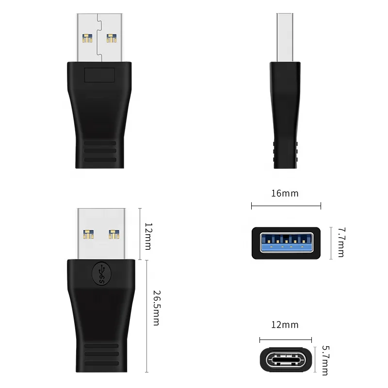 Бестселлер ult-unite, черный ПВХ Переходник USB Type C мама в USB 3,0 Type A папа