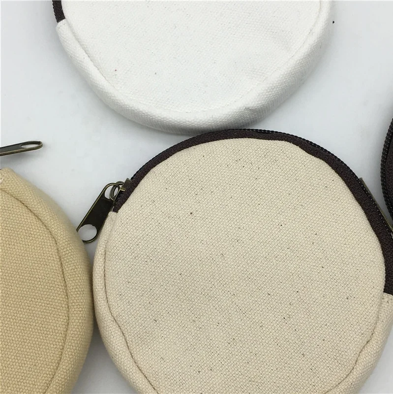 
In Stock Small Round Shape Canvas Coin Pouch 