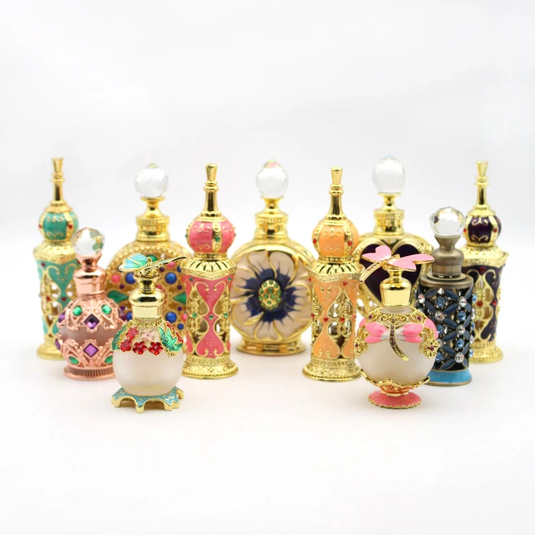 Attar Oud Essential Oil Fragrance Zamac Metal Glass Perfume Bottles In 15ml 12ml 10ml Reusable Refillable Zinc Stylish Designs