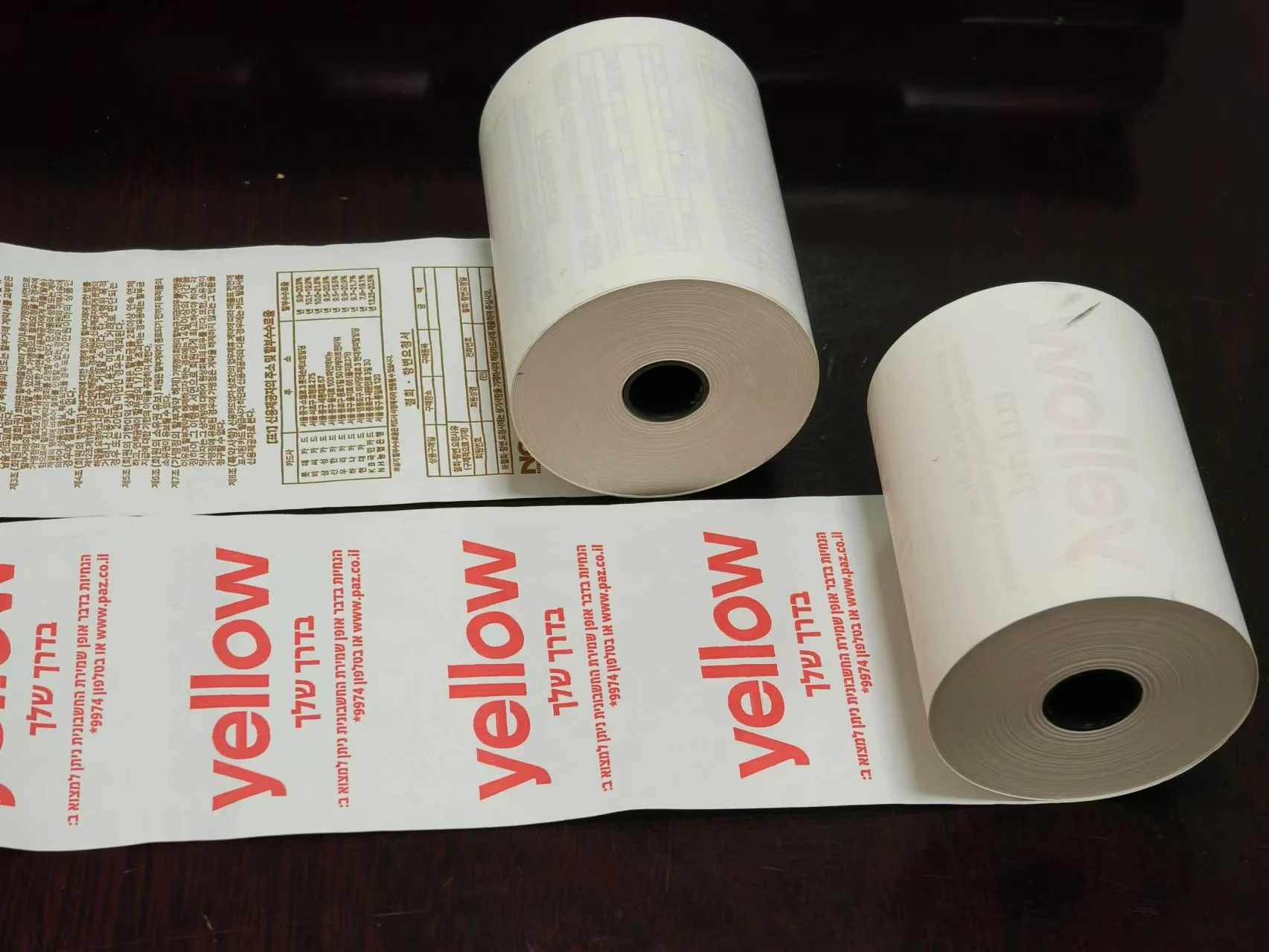 bpa free 57x40 yellow tattoos roll jumbo thermal paper