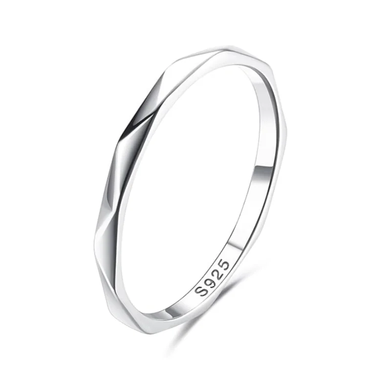 Hot sales 925 Silver Ring For Ladies Girls, 18 k White Gold Plated Sterling Band s