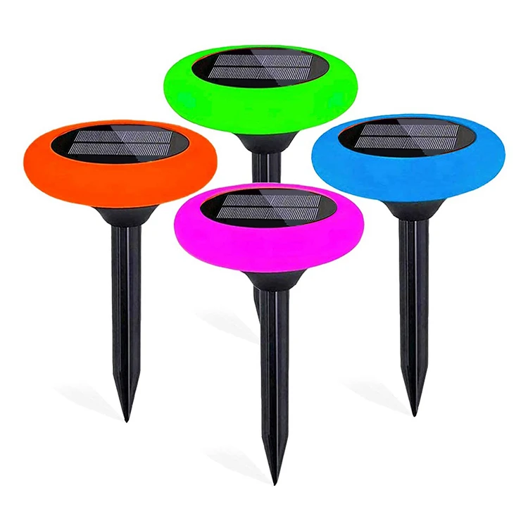 
8LED Solar Light RGB Round Solar Light 7 Color Changing Led Outdoor Solar Lights For Lawn 