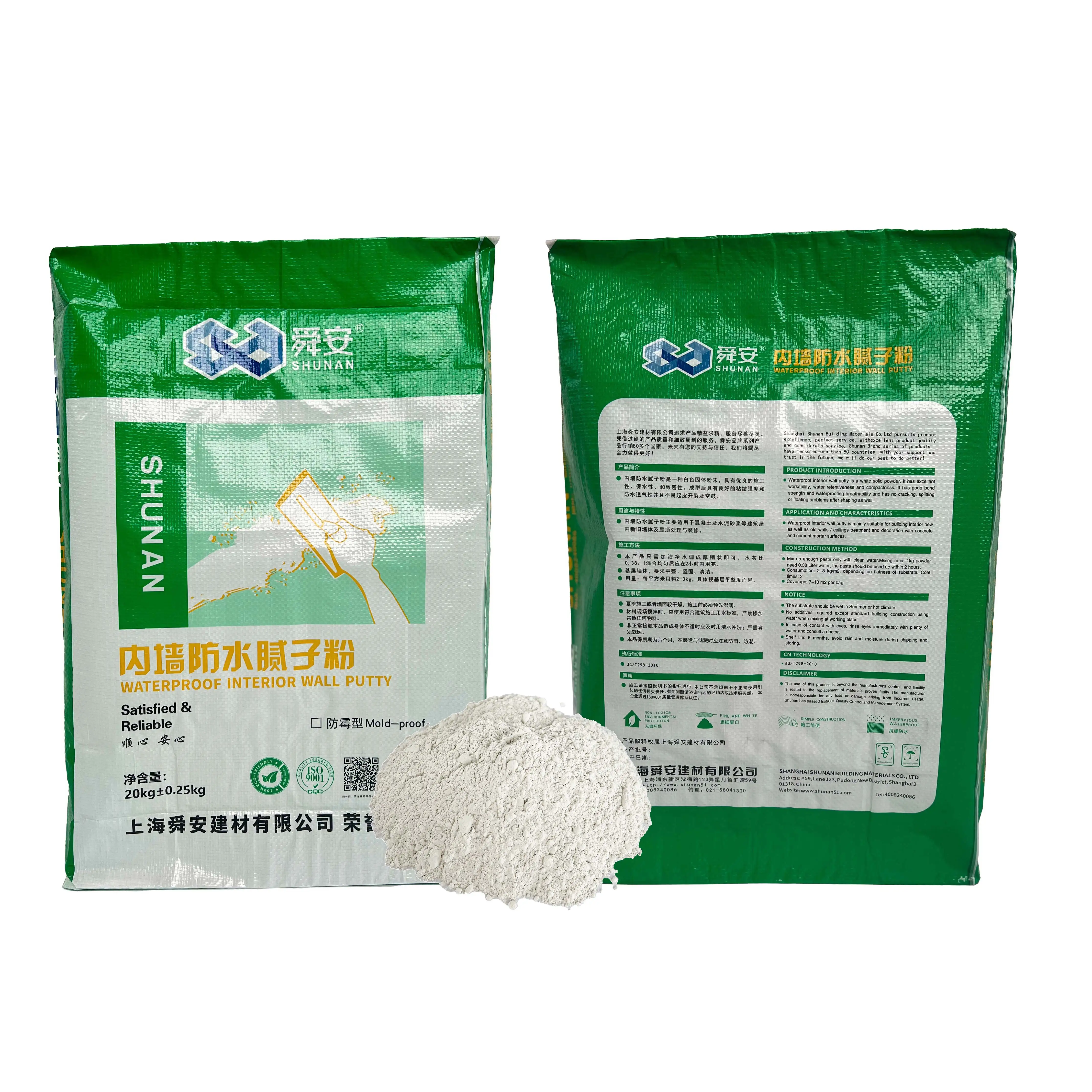 Cheap High Quality Strong Anti Mold Plaster Interior Wall Dry Powder Putty Gypsum Powder 20kg Bag
