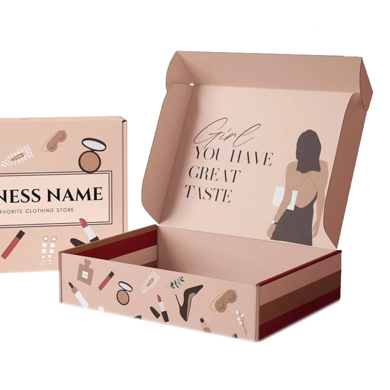 Wholesale fashion cosmetic paper box for women custom folding shoes clothes gift shopping packaging paper boxes with logo