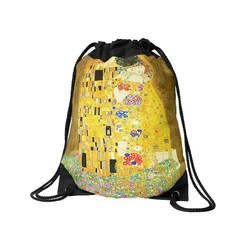 Klimt Drawstring Backpack 2021 Hot Selling Backpack Light And Washable Folding Polyester drawstring Backpack