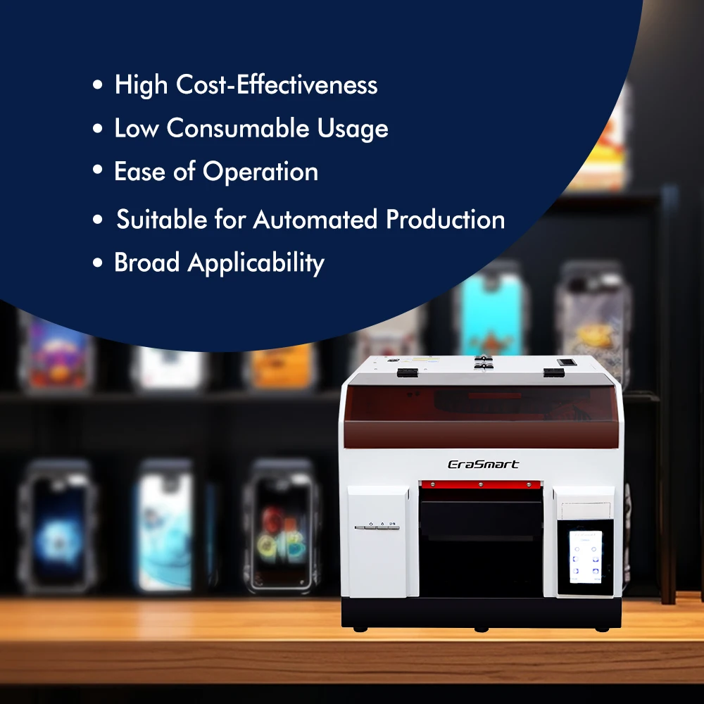 EraSmart Digital Inkjet Desktop L800 L805 Print Head UV Flatbed Printer Price Mini Size A4 A3 UV Printer For Phone Case