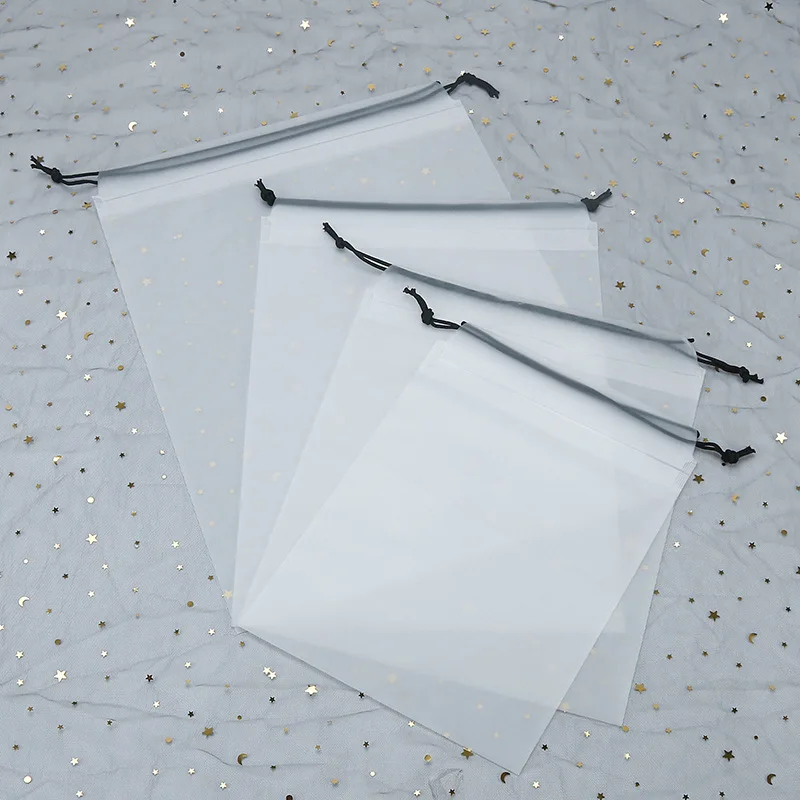 PE Frosted Factory Cheap Custom Printed Rope Pocket Promotional Matte Plastic Clothing Drawstring Bag