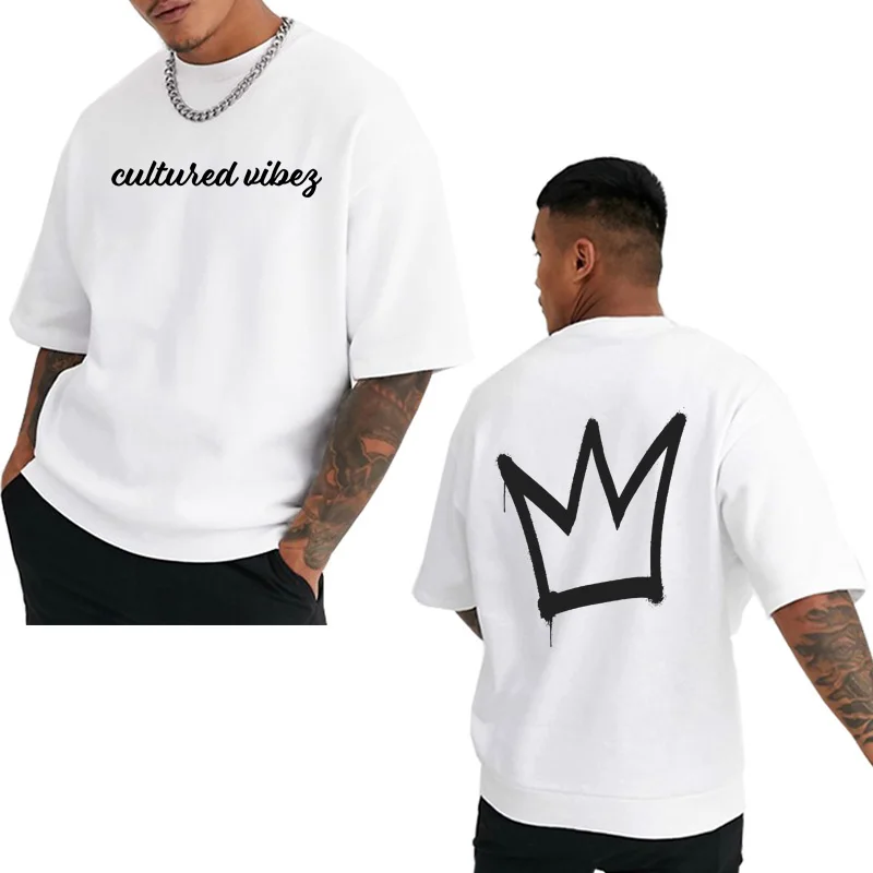 Wholesale Custom logo weigh 280g Heavy T-shirt Cotton White T shirt Dropped Shoulders Blank Plain Oversized mens big Tshirt