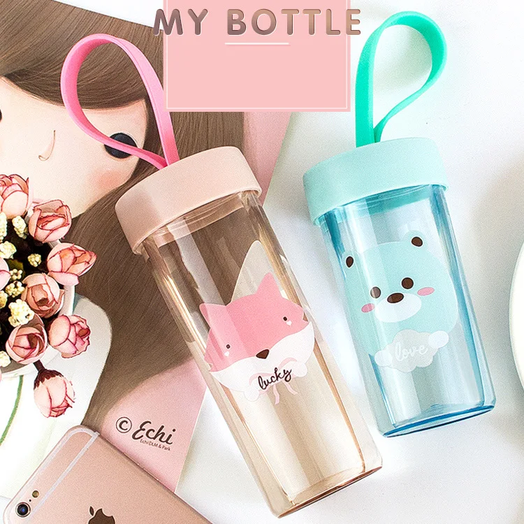 Cheap 400ML Kids Sport Milk Tea Cup Transparent Plastic Sport Drinking Water Bottle