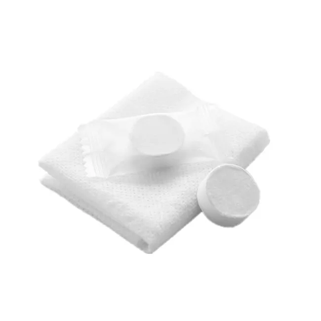 100 Pieces eco-friendly 100% biodegradable Viscose Rayon Capsule Compressed Tissue Napkin Camping wipes