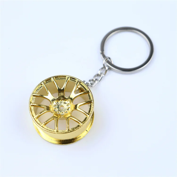 Factory Wholesale Car Key Accessories Wheel key chain Tire Rim 3d Metal Keychain