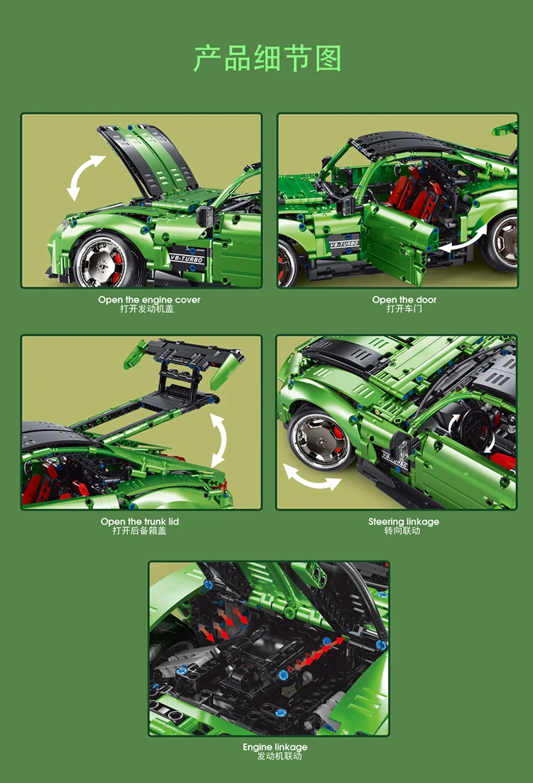 Hot selling 2022 T5019 MOC model rc car building blocks cross-b EBEY  Super Sports Racing Car Model Bricks Kit Toys for Children