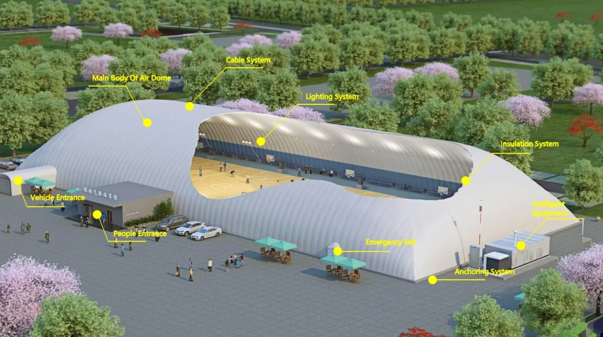 XZ OEM ODM outdoor inflatable dome formed for events air-supported fabric structure