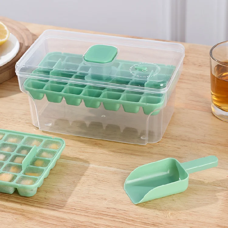 One-click Press Plastic Ice Grid Mold Quick-freezing Household Ice Box Storage Tool Easy Demold Ice Cream Maker